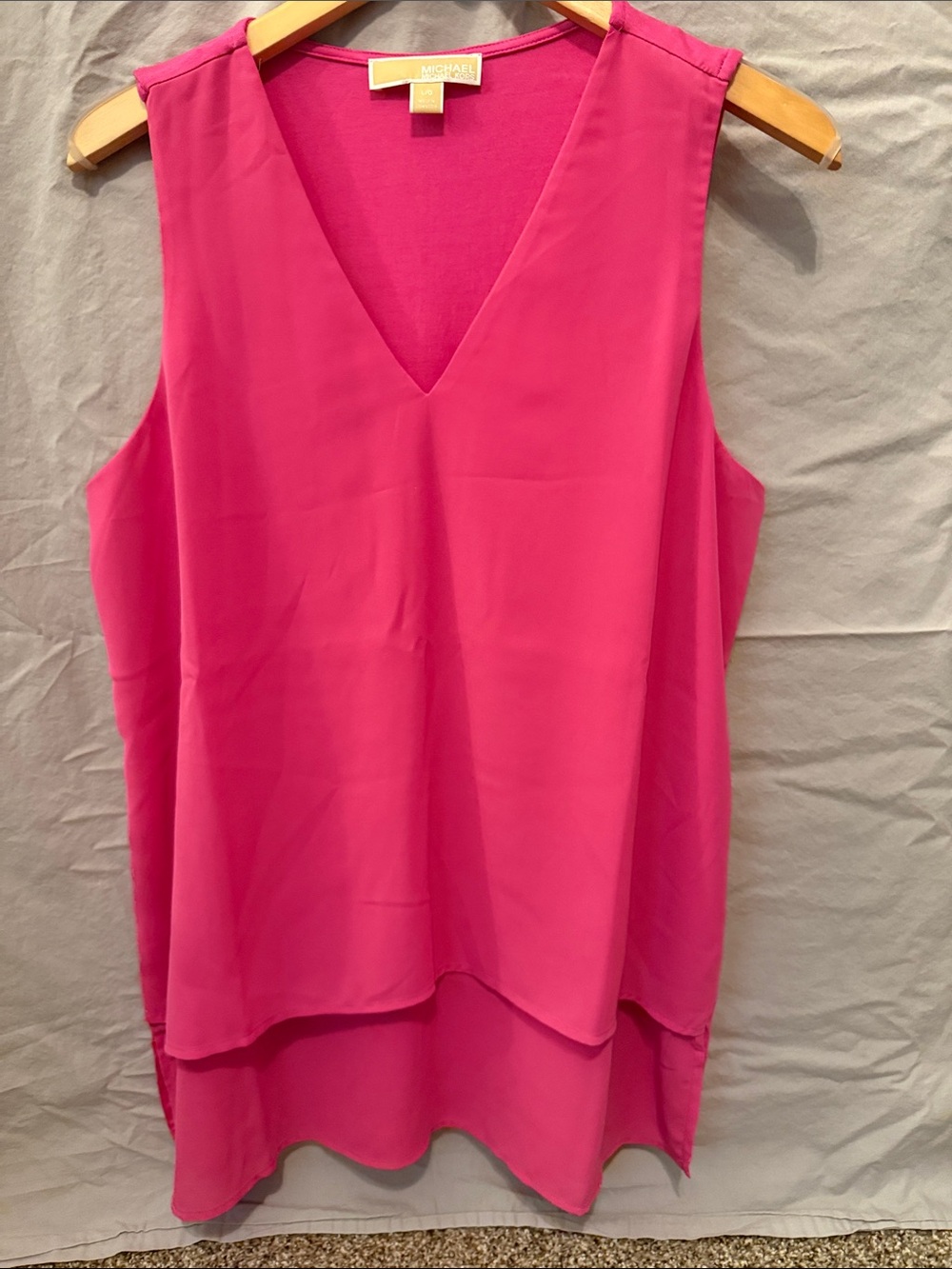 Michael Kors Fuchsia Layered V-Neck Sleeveless Camisole